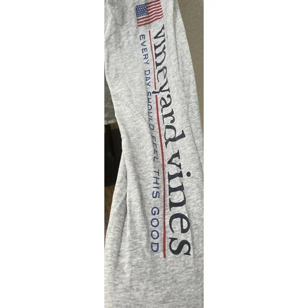 Vineyard Vines Men's American Sailboat Gray Long Sleeve Shirt Size S Preppy - Picture 3 of 6